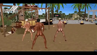 DANCING NAKED AT A BEACH BAR